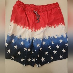 Dream Wave Patriotic Star Men's Swim Board Shorts Size XL